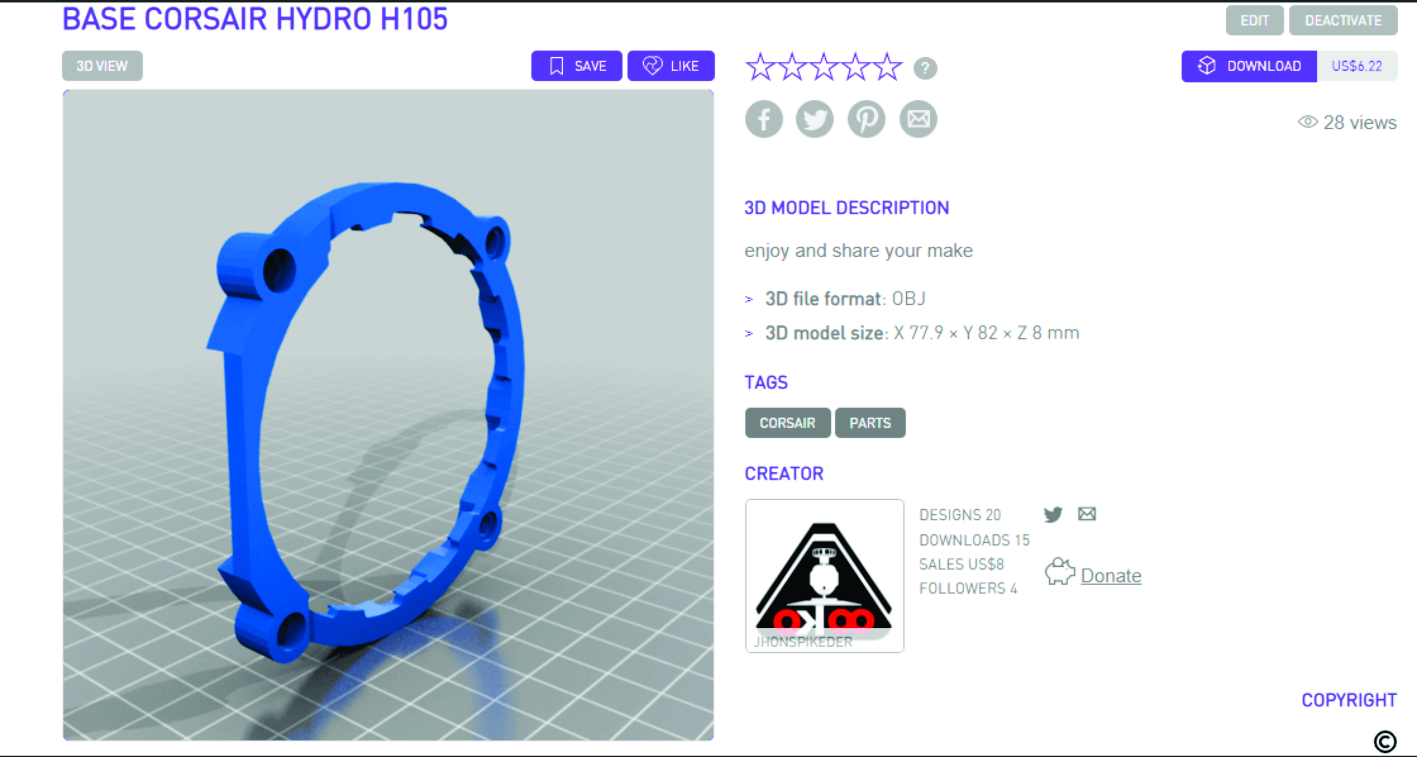Base corsair hydro h105
