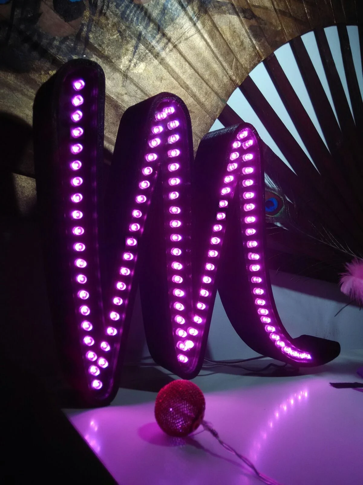 Cursive M with 98 Leds