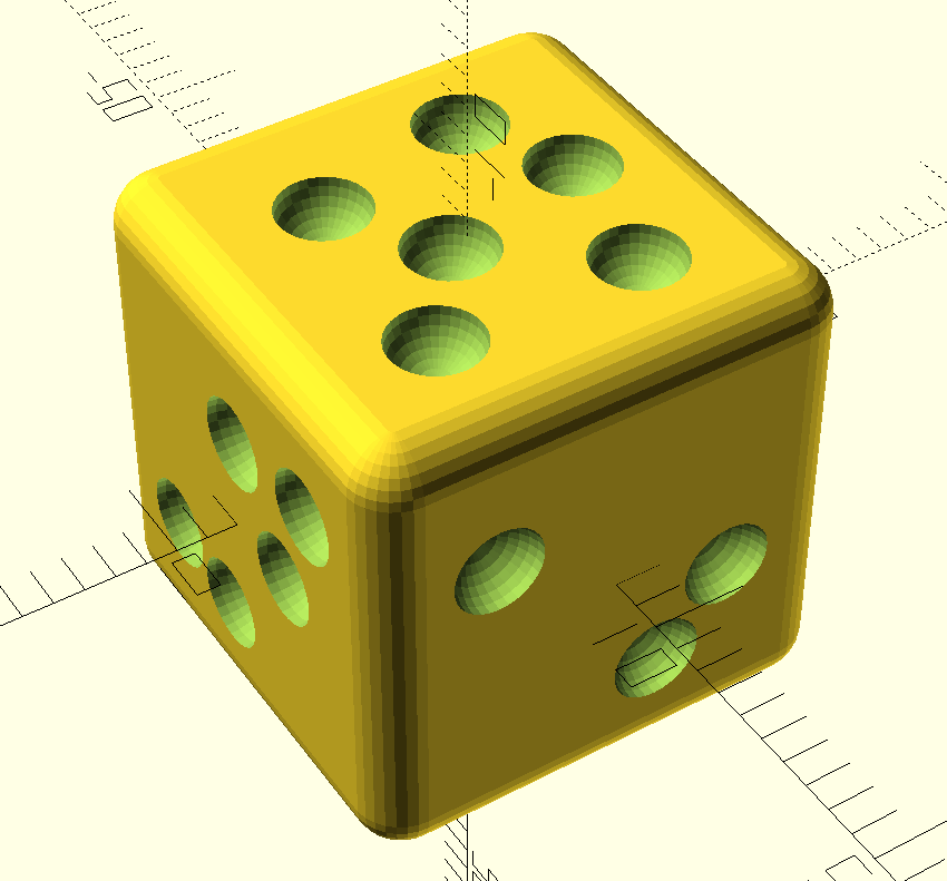 Annoying Dice - six sided die with irregular pips