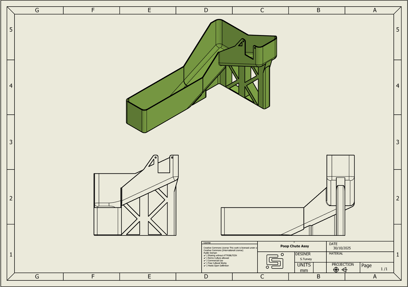 Anycubic Kobra S1 Poop chute waste colecter