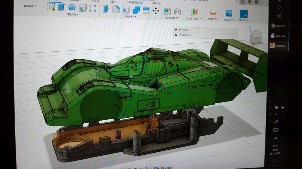 Carrera D132 slotcar chassis