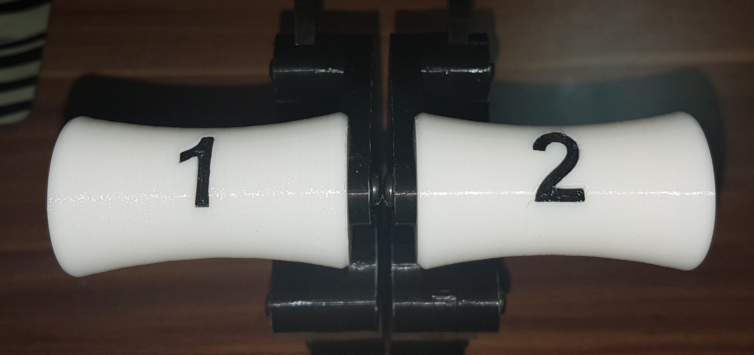 B737 throttle handle with engine number and AT disconnect button