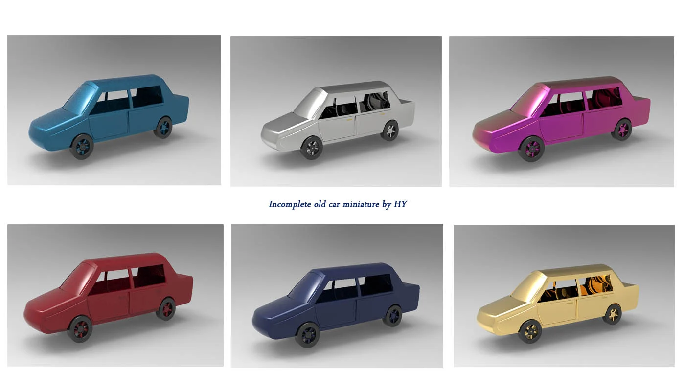 Incomplete old car miniature