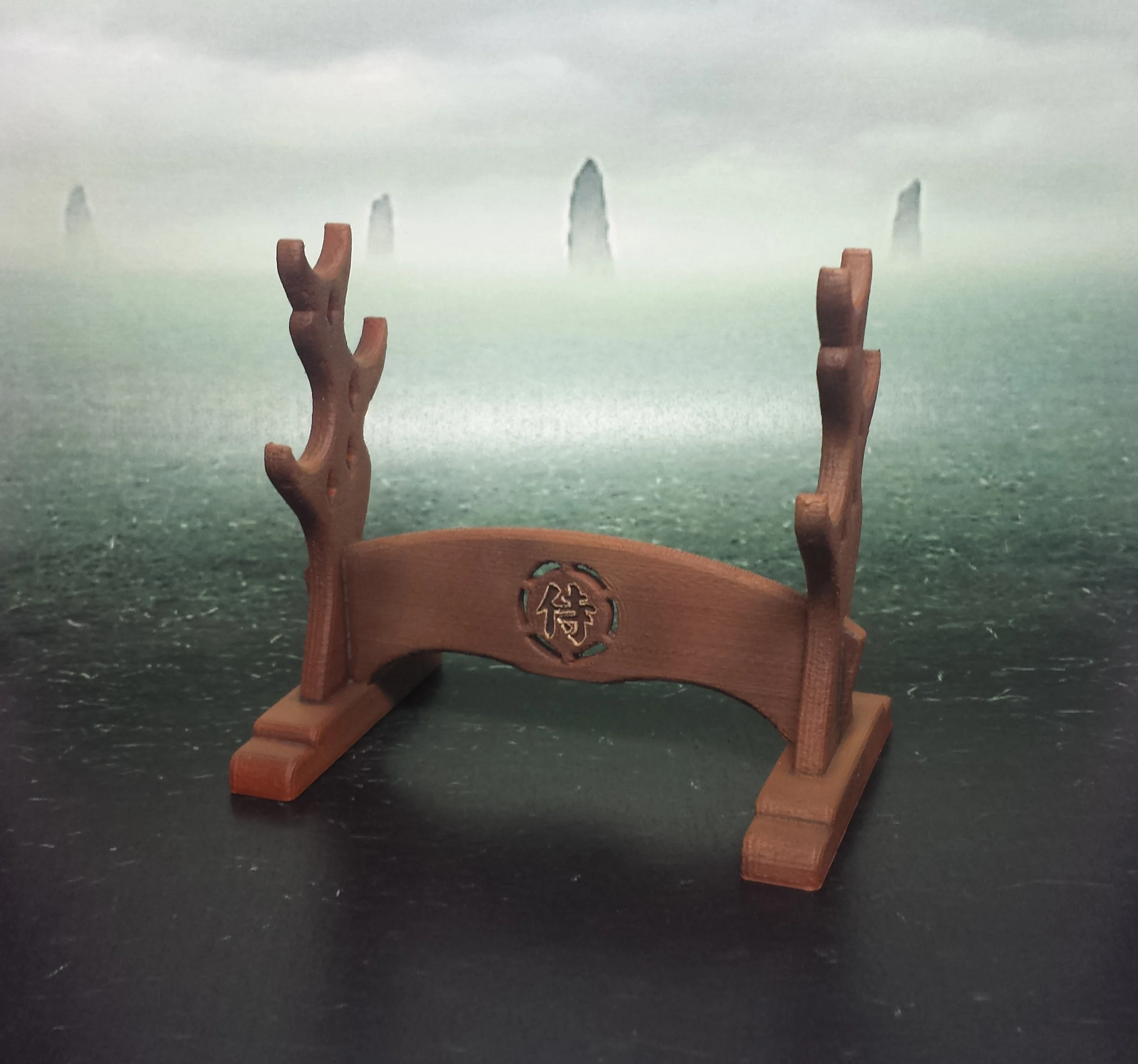 Japanese Samurai Design Pen Stand with Samurai Kanji