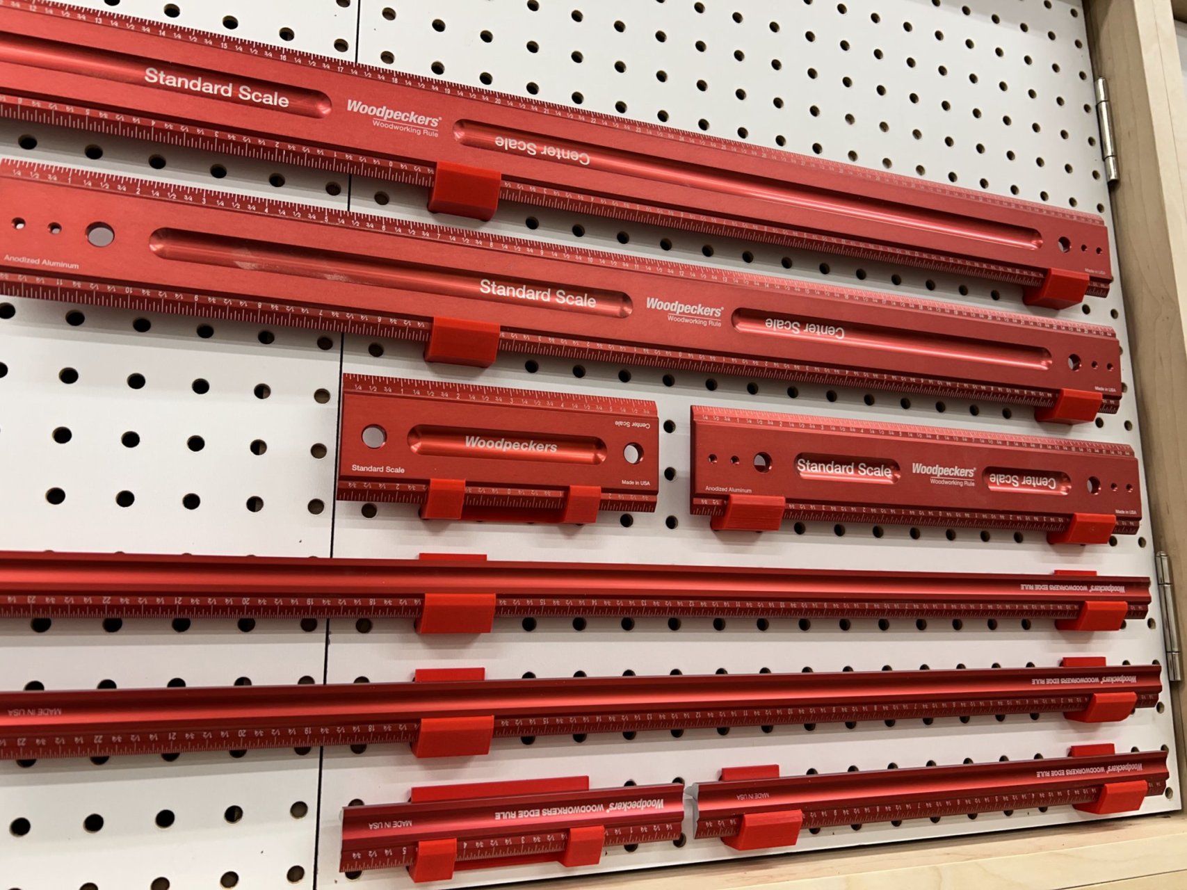 Woodpeckers Edge Rule Pegboard Holder