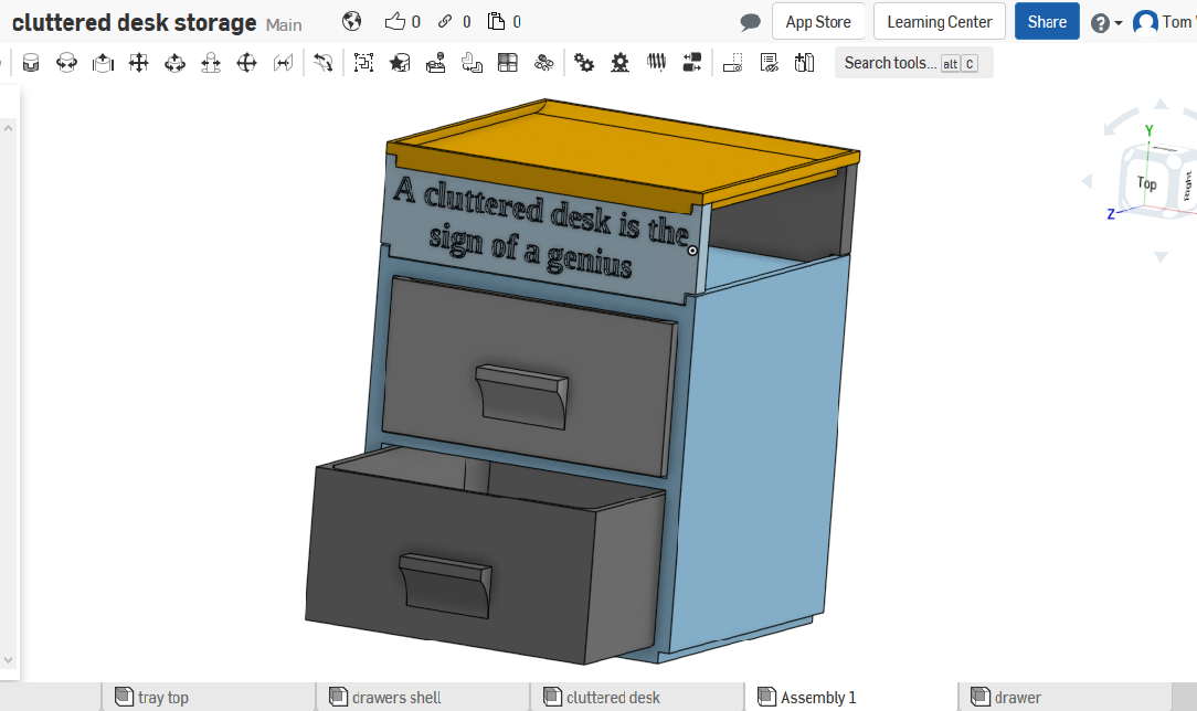 A cluttered desk is the sign of a genius (modular desktop storage)