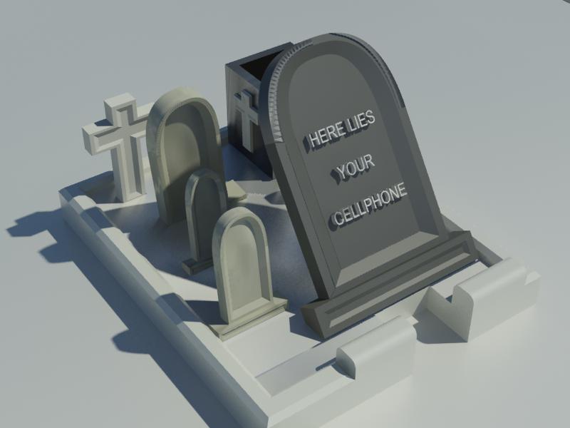 Scary cemetery phone holder