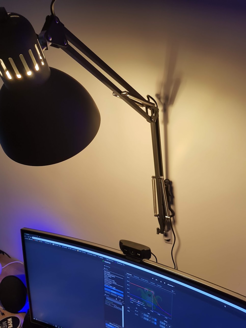 Ikea Tertial lamp / Scissor Arm wall mount