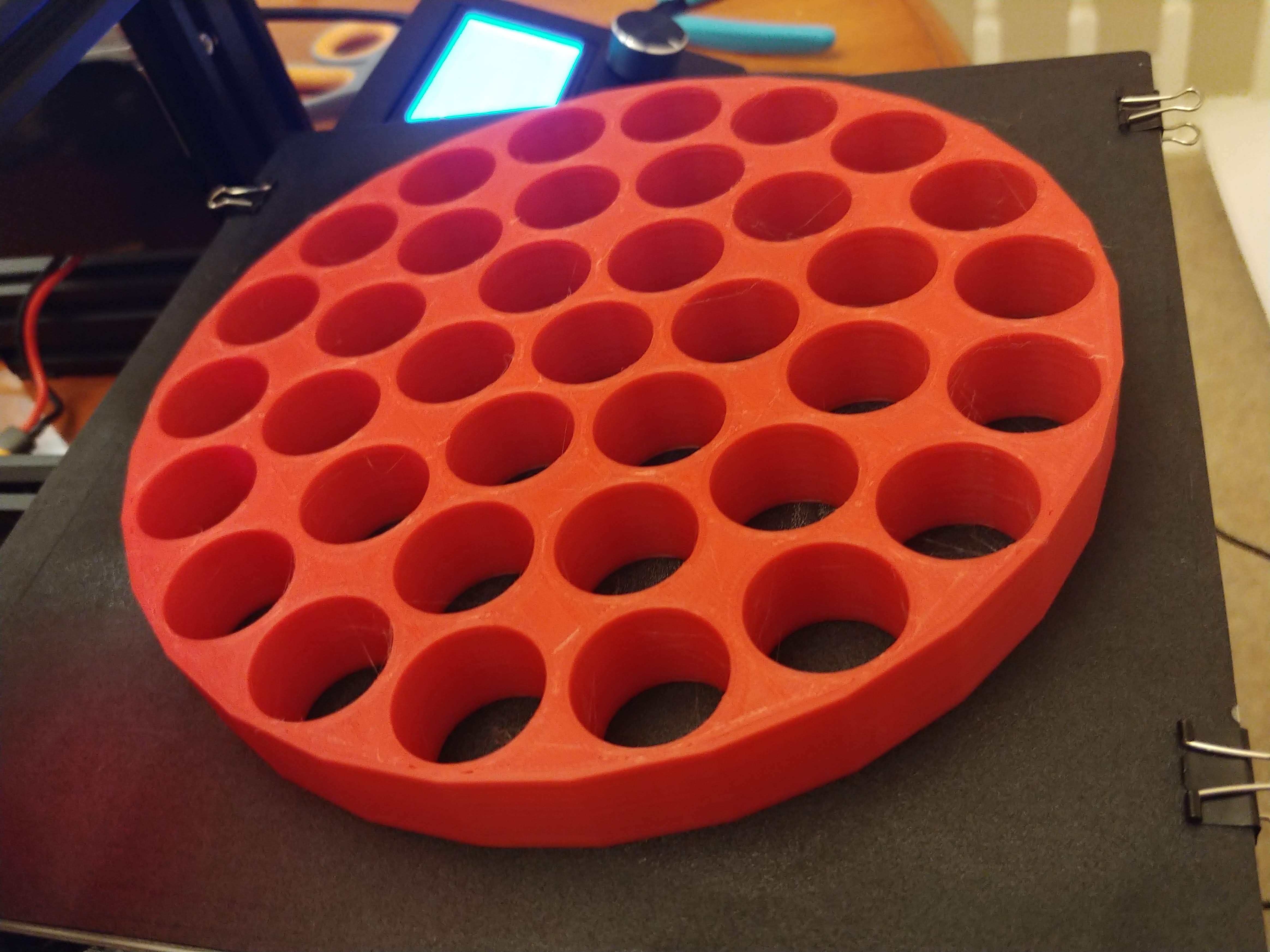 Customizable organizer for cylindrical objects (testors paint, nail polish, batteries, pens) [Parametric]