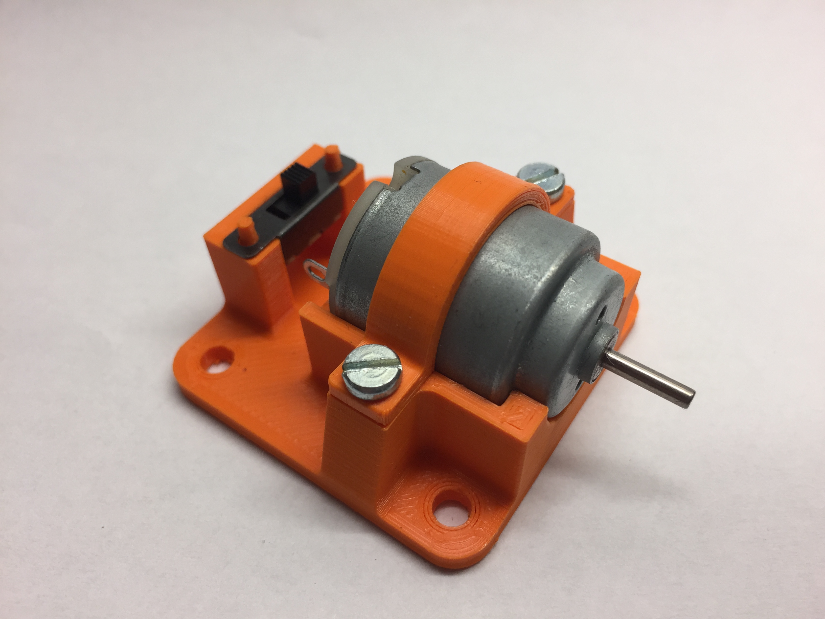 Motorholder for dc-motor 3-5V Ø21mm with micro-switch-holder.