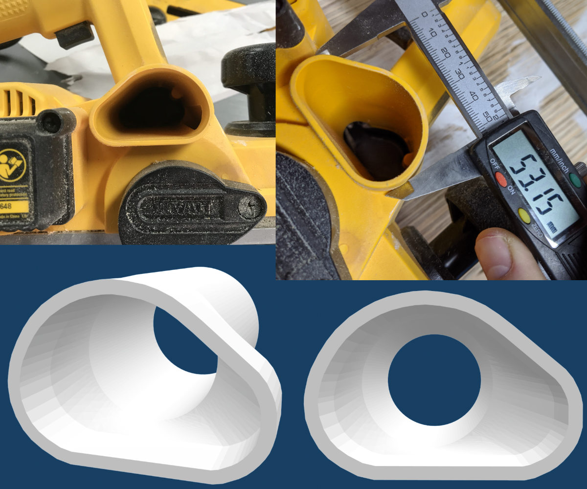Vacuum Adaptor for DeWalt D26676-XE Planer (To suit 35mm hose)