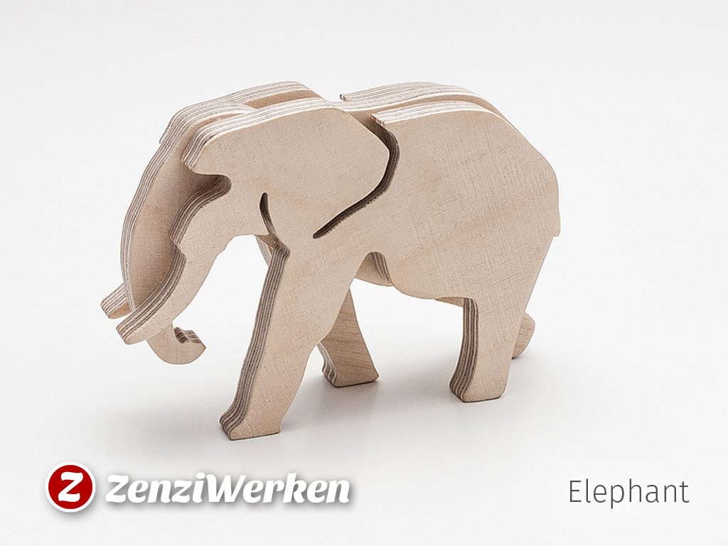Elephant 3-layered-animal cnc/laser
