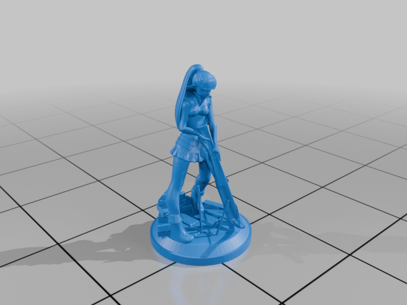Female elf fighter leaning on her crossbow