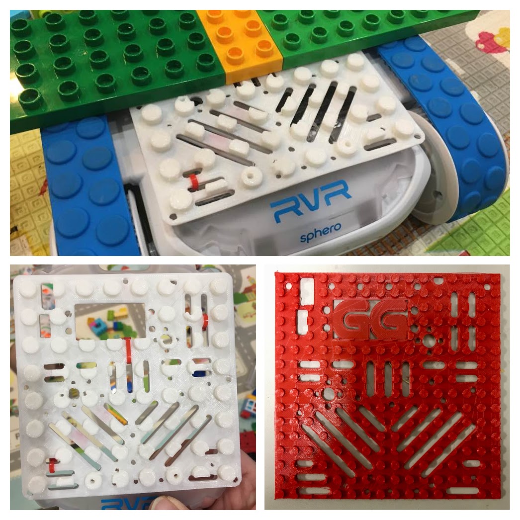 SPHERO RVR Attachable brick-stud Mount Top (Lego & Duplo compatible)