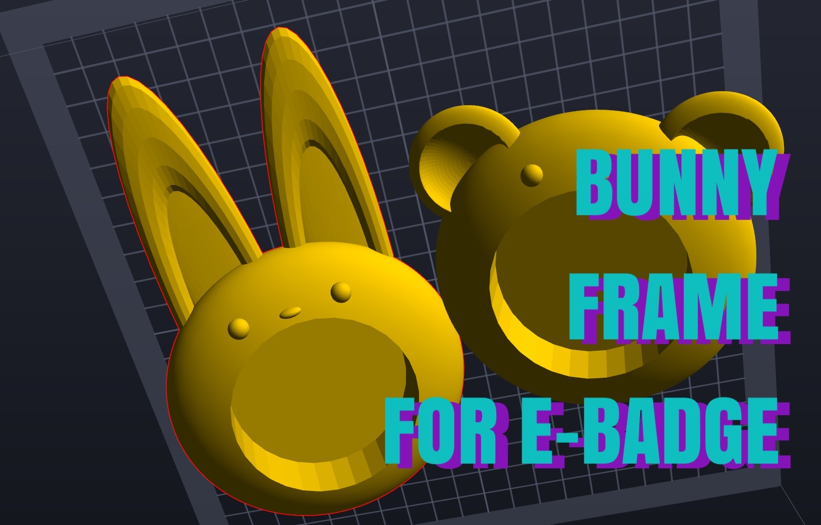 Bunny Frame for Wearable E-Badge