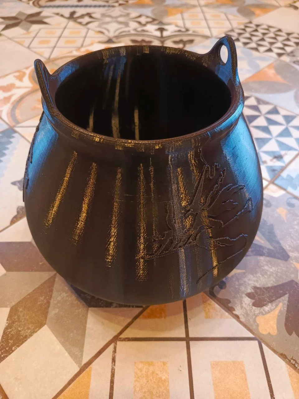a big witch's cauldron on Halloween
