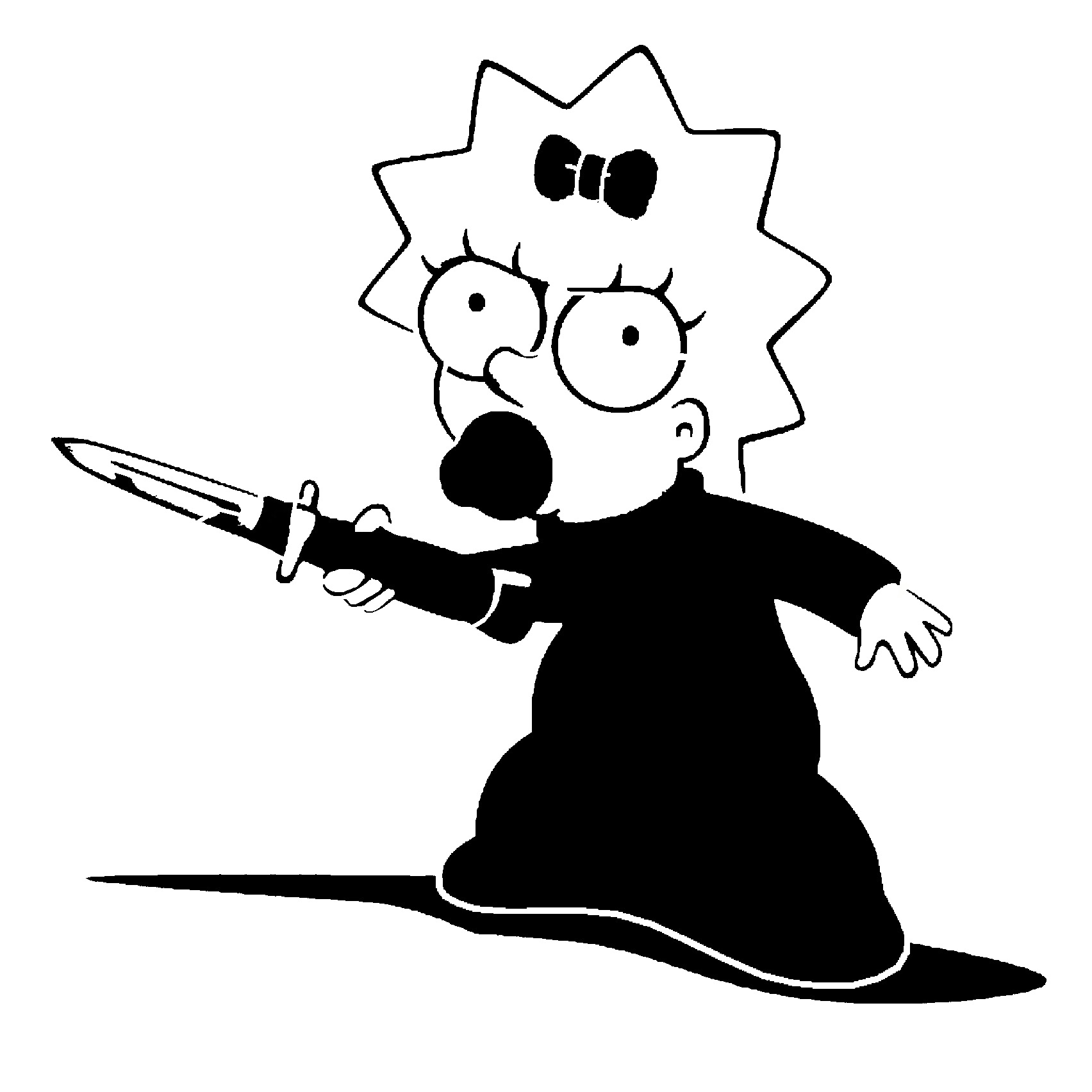 Maggie Simpson stencil 2