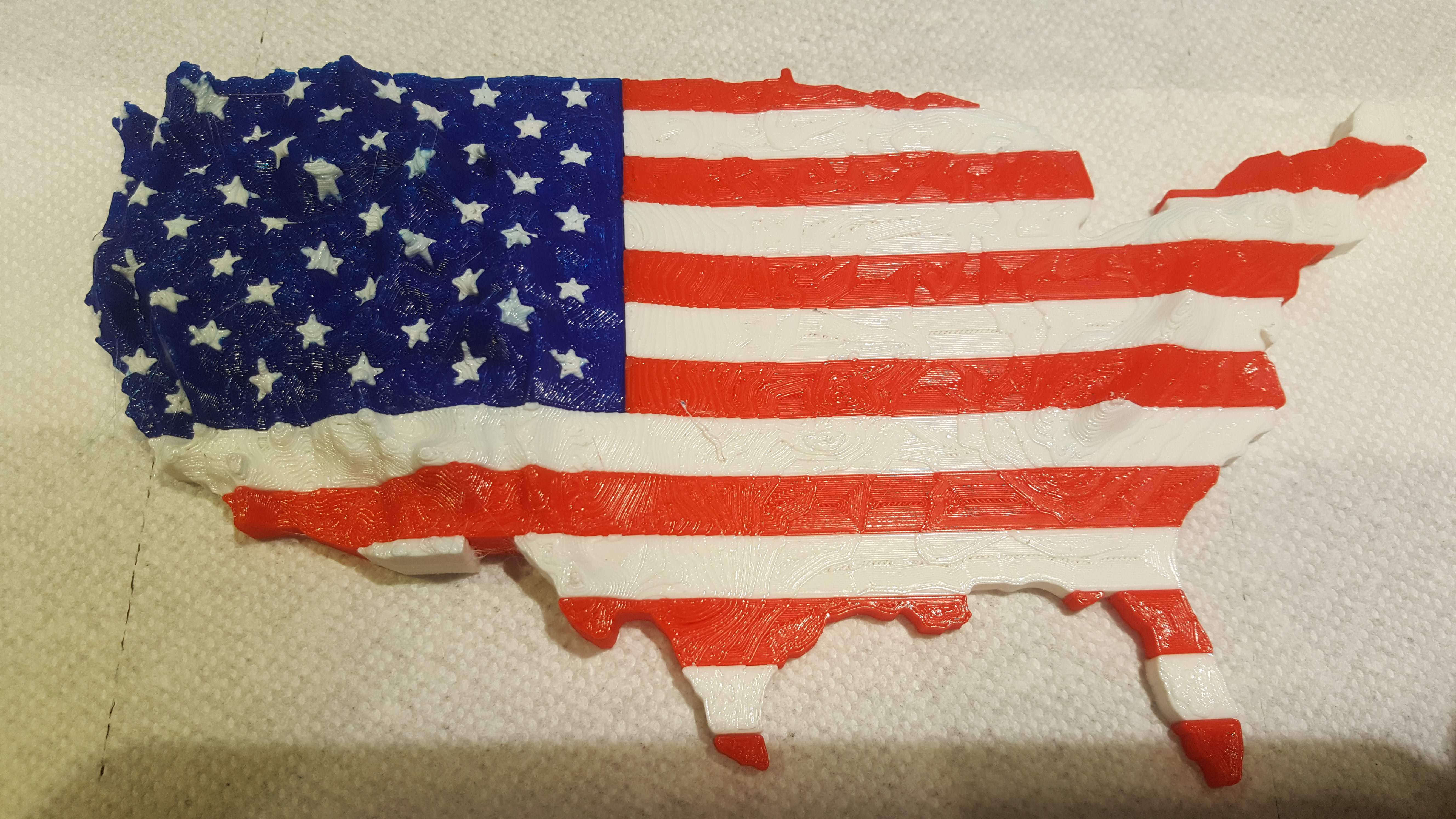 USA Flag Topography