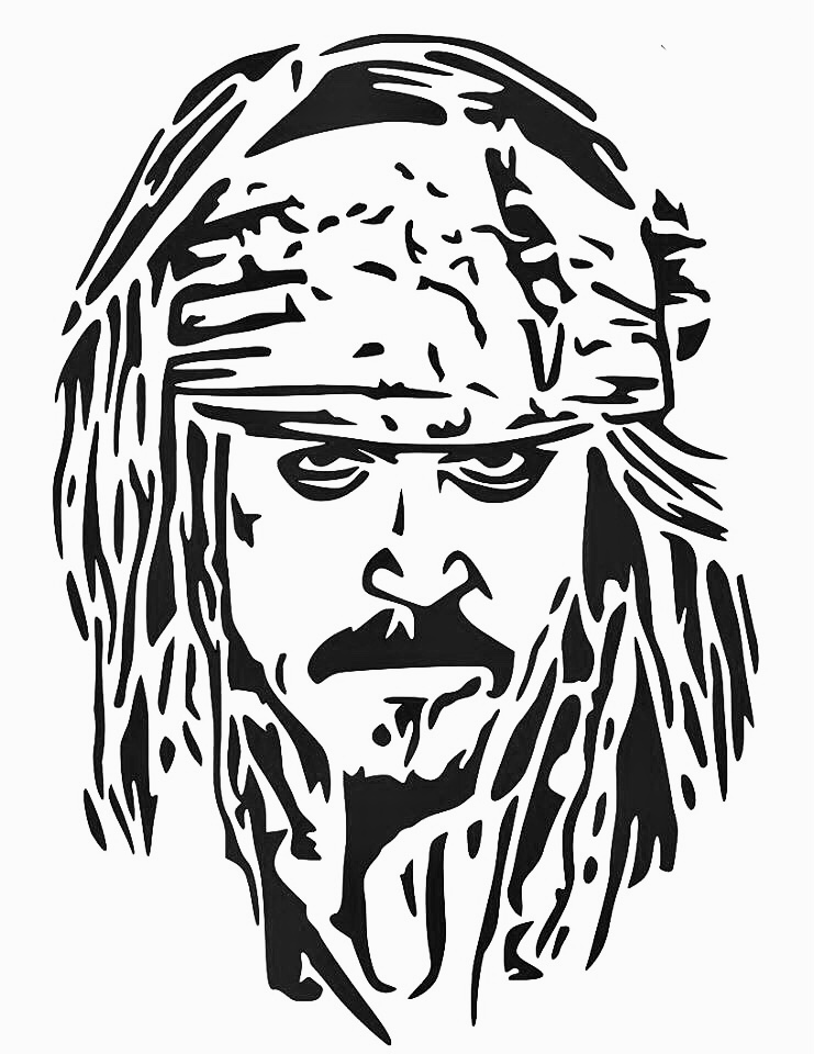 Jack Sparrow stencil 2