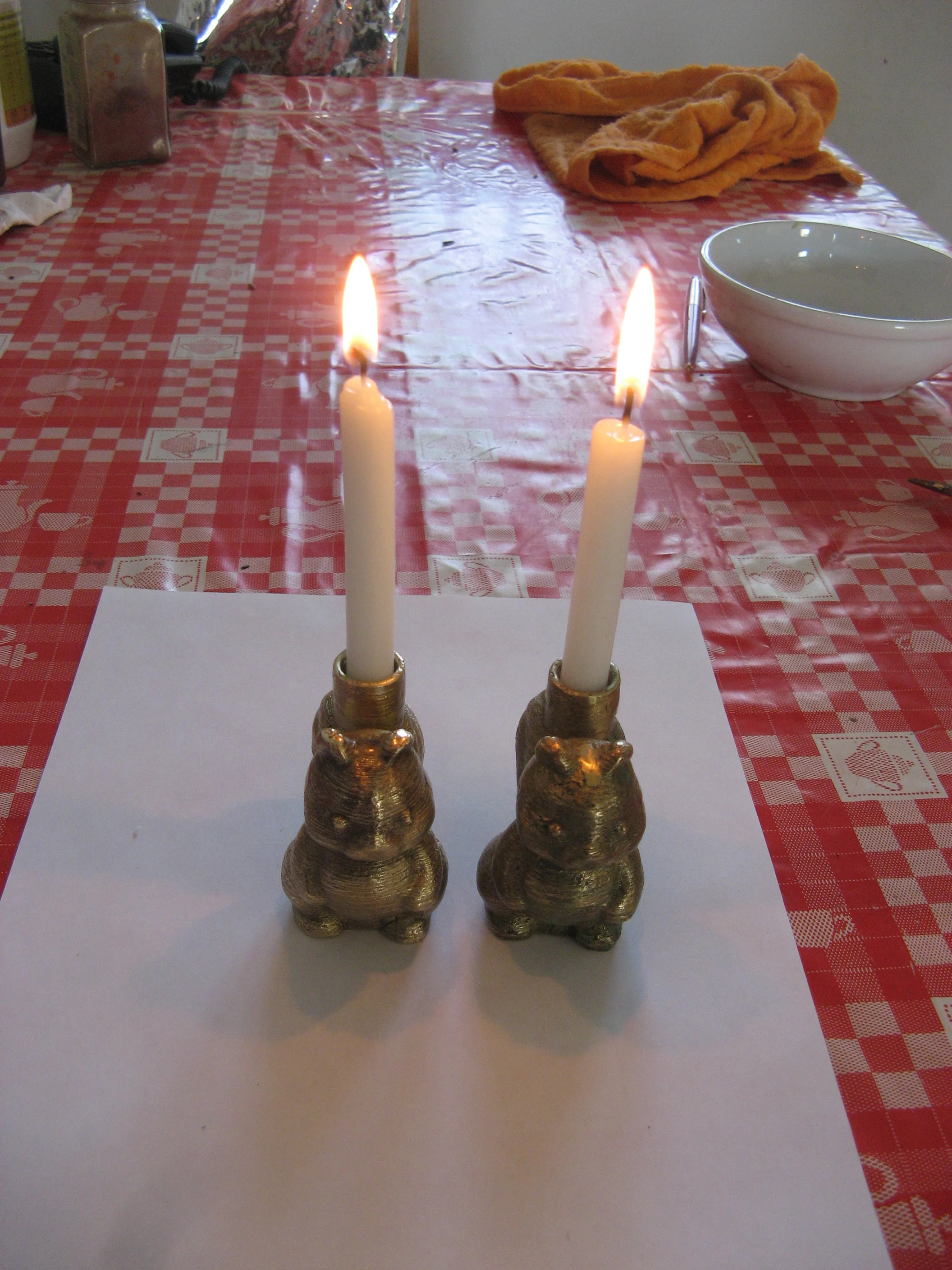 Jewish tradition, A set of candlesticks, squirrel