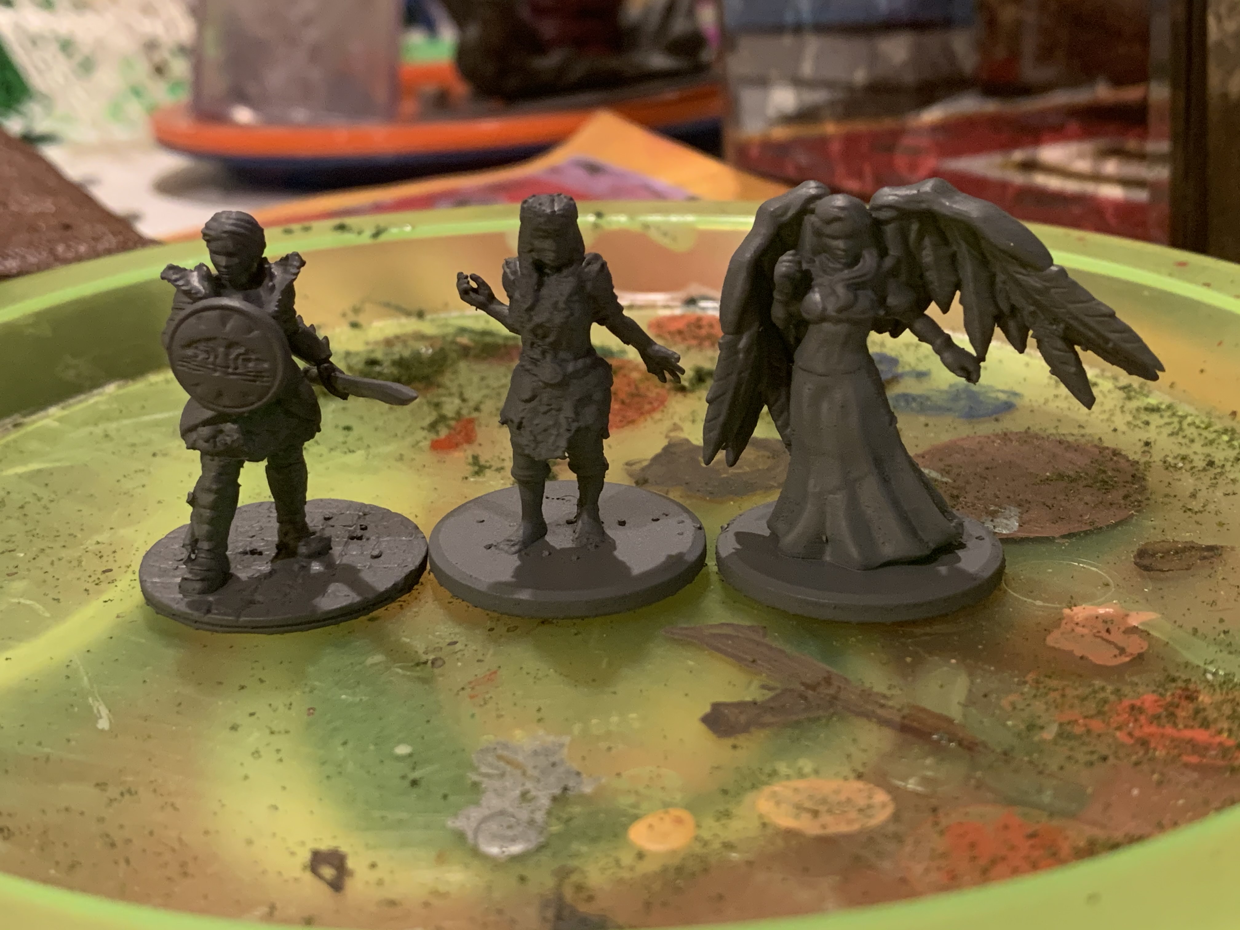 (Desktop Hero) Warrior, Angel, and Dryad Female Miniatures for Tabletop Roleplay