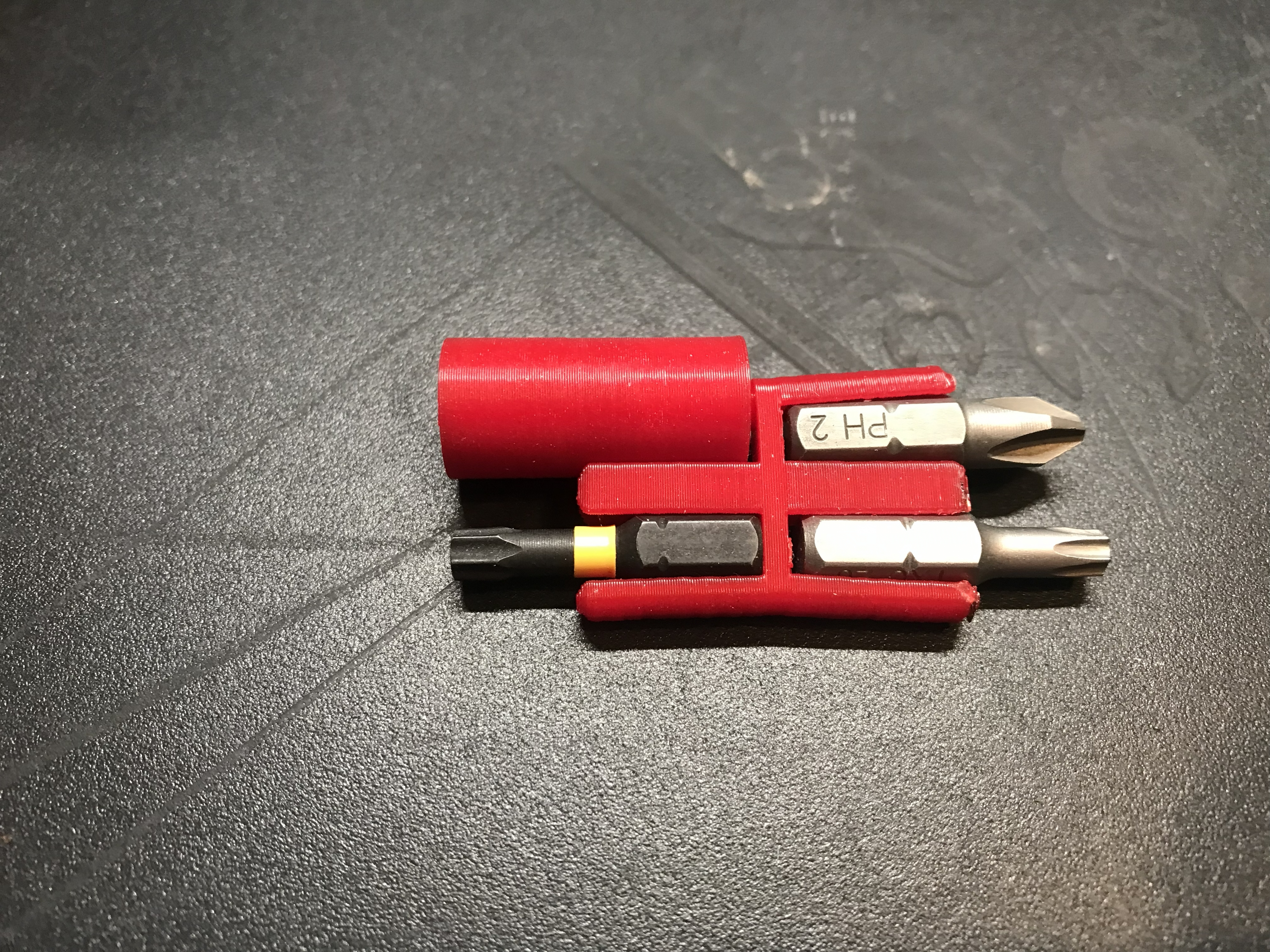 EDC 3X hex Bit holder and 4mm adapter low profile