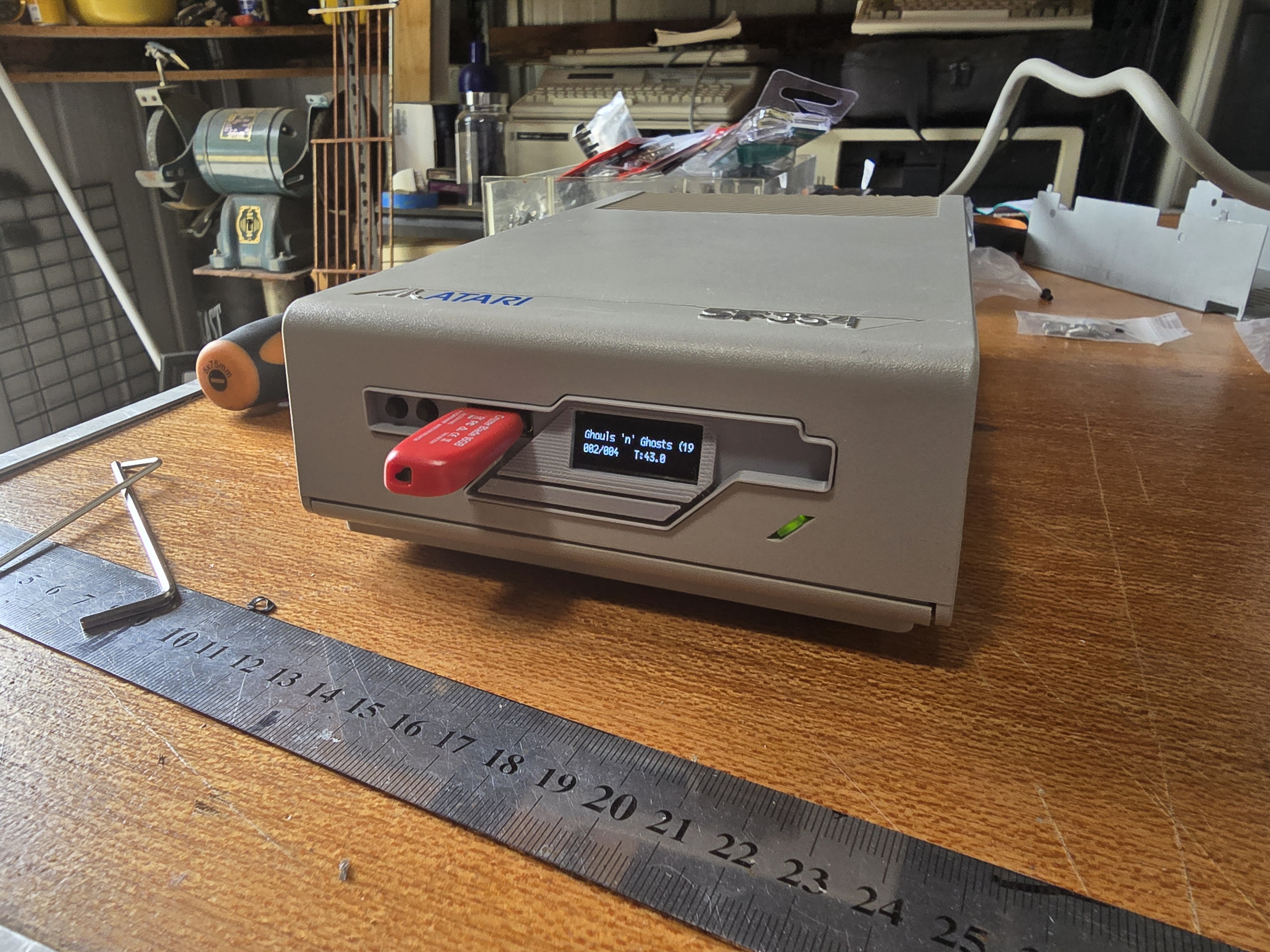 Atari ST Gotek bracket for big button disk drive