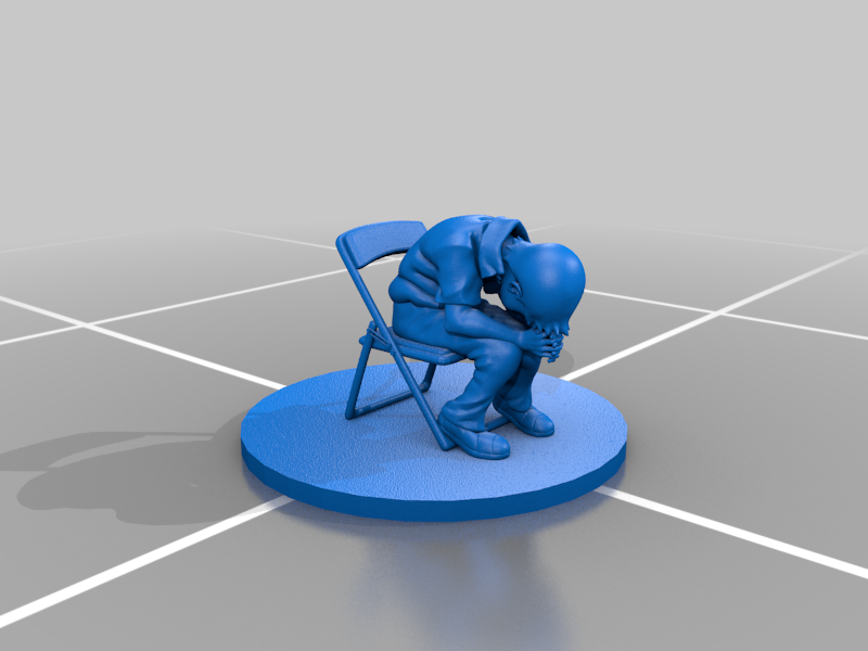 Evangelion Shinji Crying on a Chair