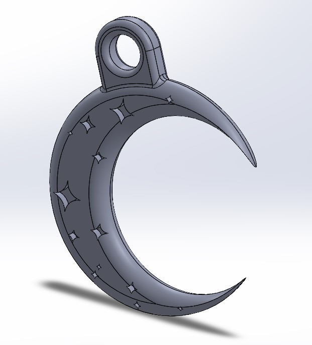 Crescent Moon Necklace/Christmas Ornament