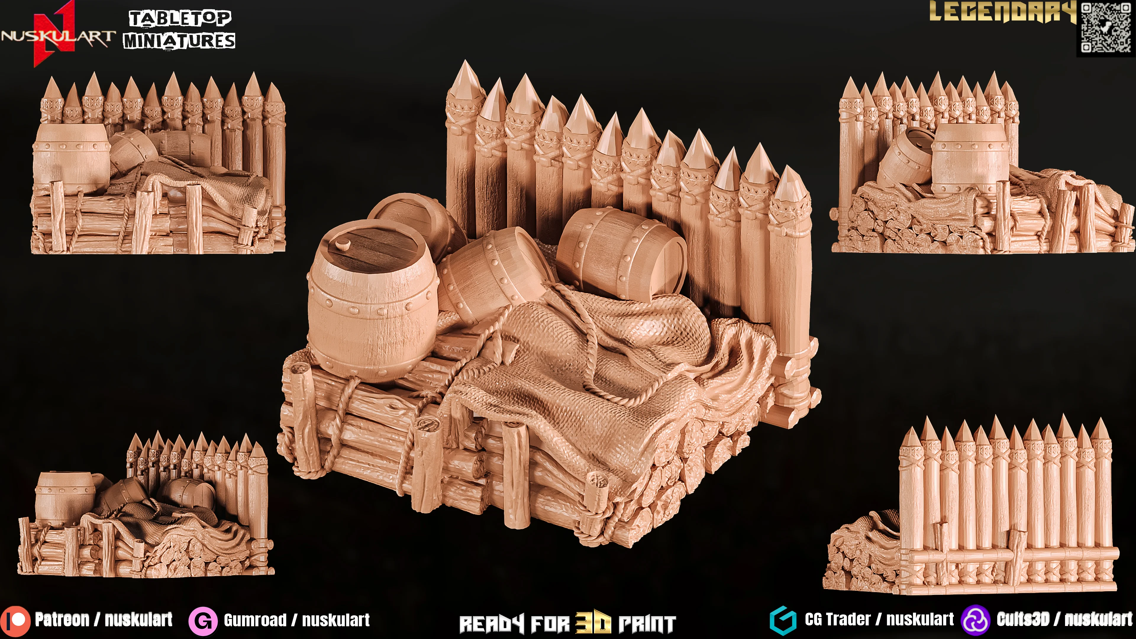 Medieval Trench - Tabletop Miniature Game / Decor - 3D Printing Legendary