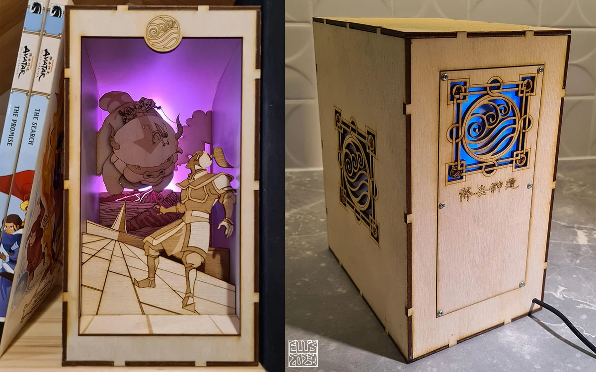 Avatar the Last Airbender Booknook 1: Water. Free Lasercut