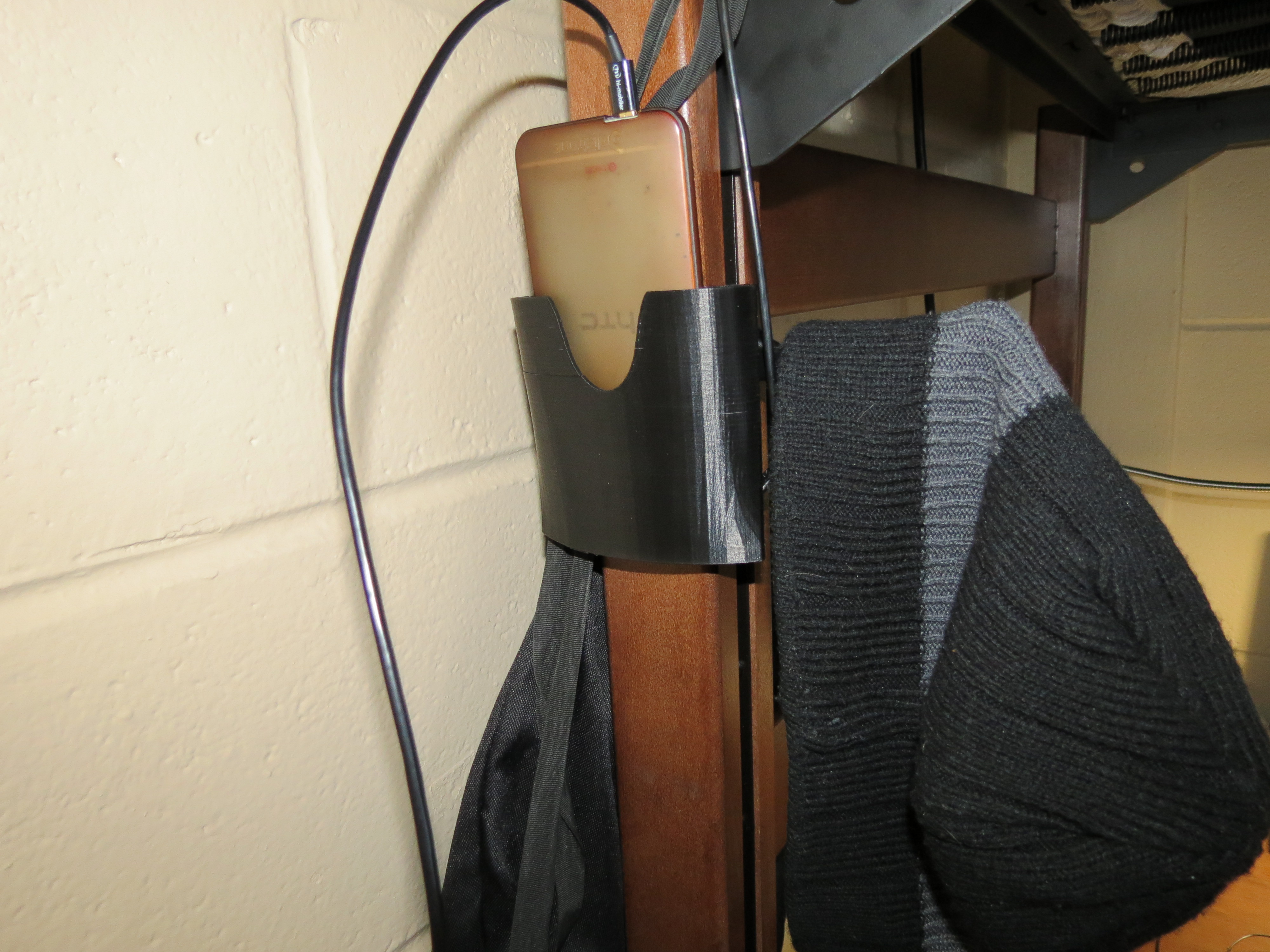 Lofted Bed Phone Holder and Hook