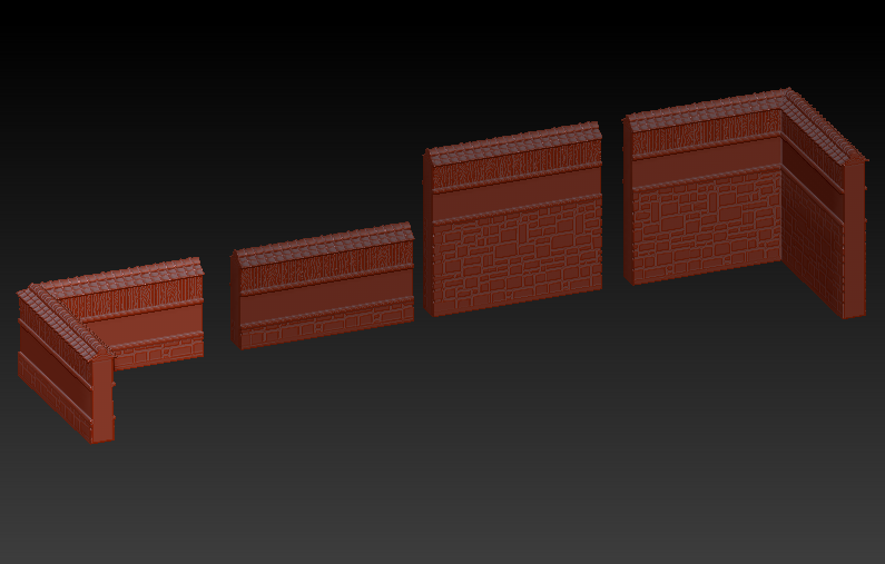 Japanese walls + small gate samurai castle