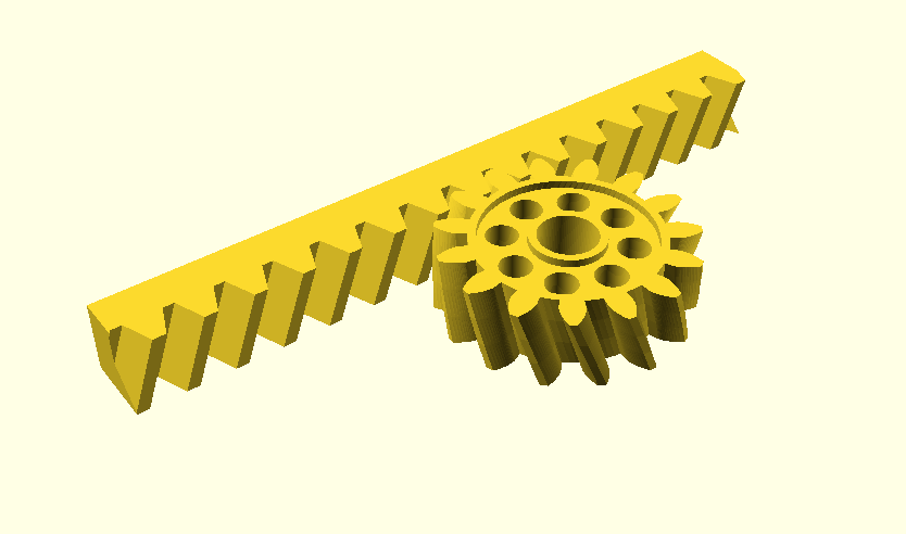 Parametrische Zahnstange mit Ritzel / Parametric Gear Rack and Pinion