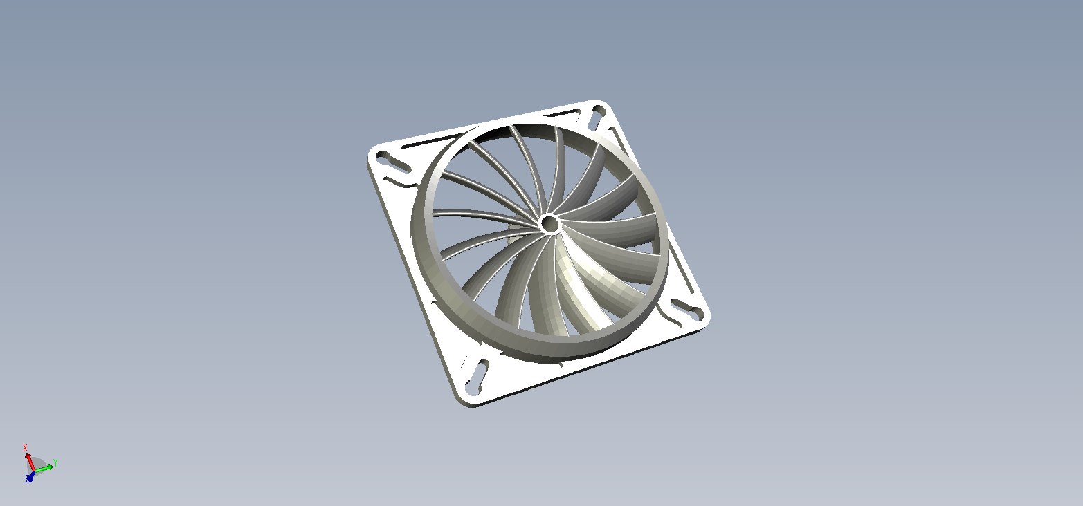 Flow alignment for fan 80 x 80 mm