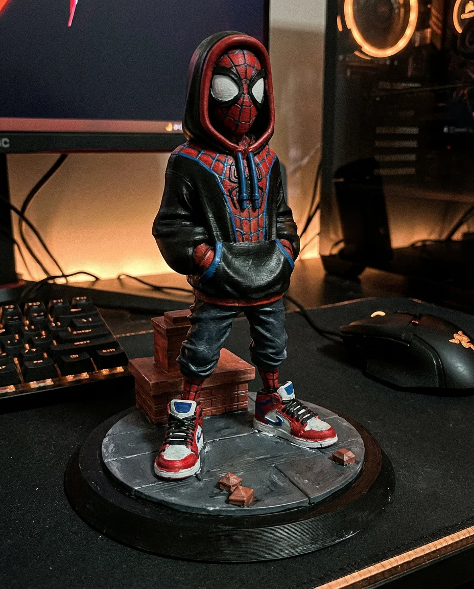Miles Morales Spider-Man 3D Print - Streetwear Edition Figure - Spider-Verse STL