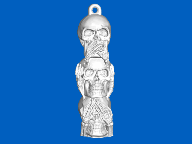 uNuSuaL Ornaments - 3 Wise Skulls