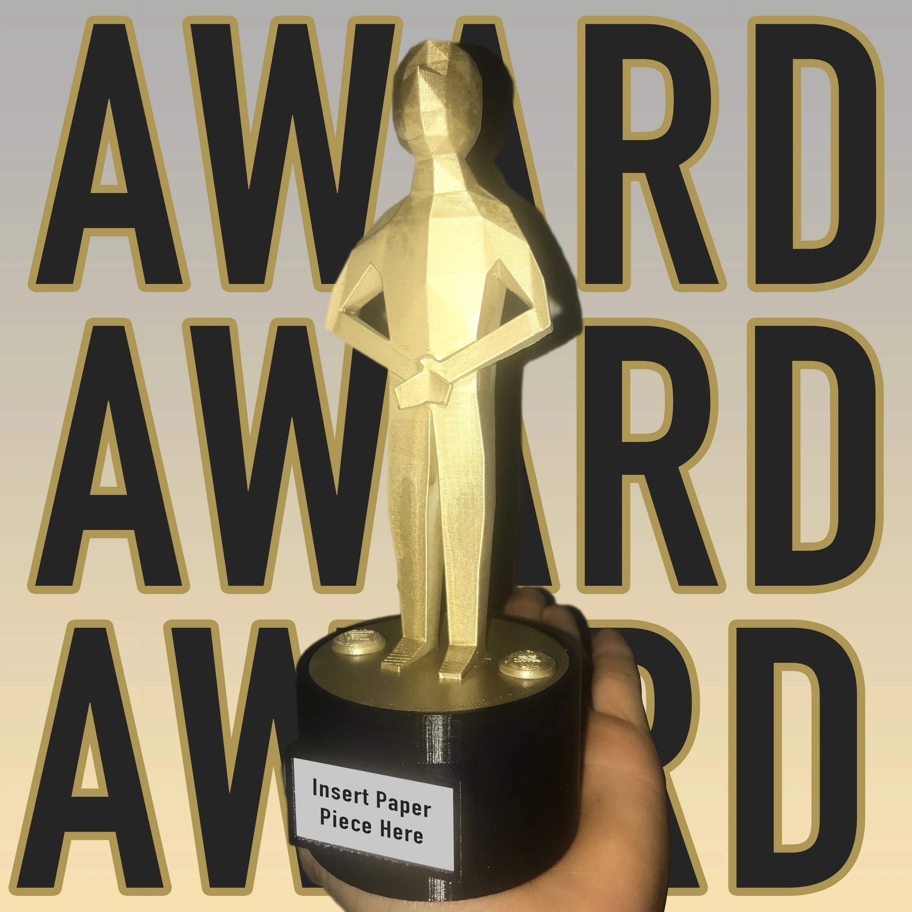 Low Poly Award (Oscar alike) - 4 Easy Parts Print