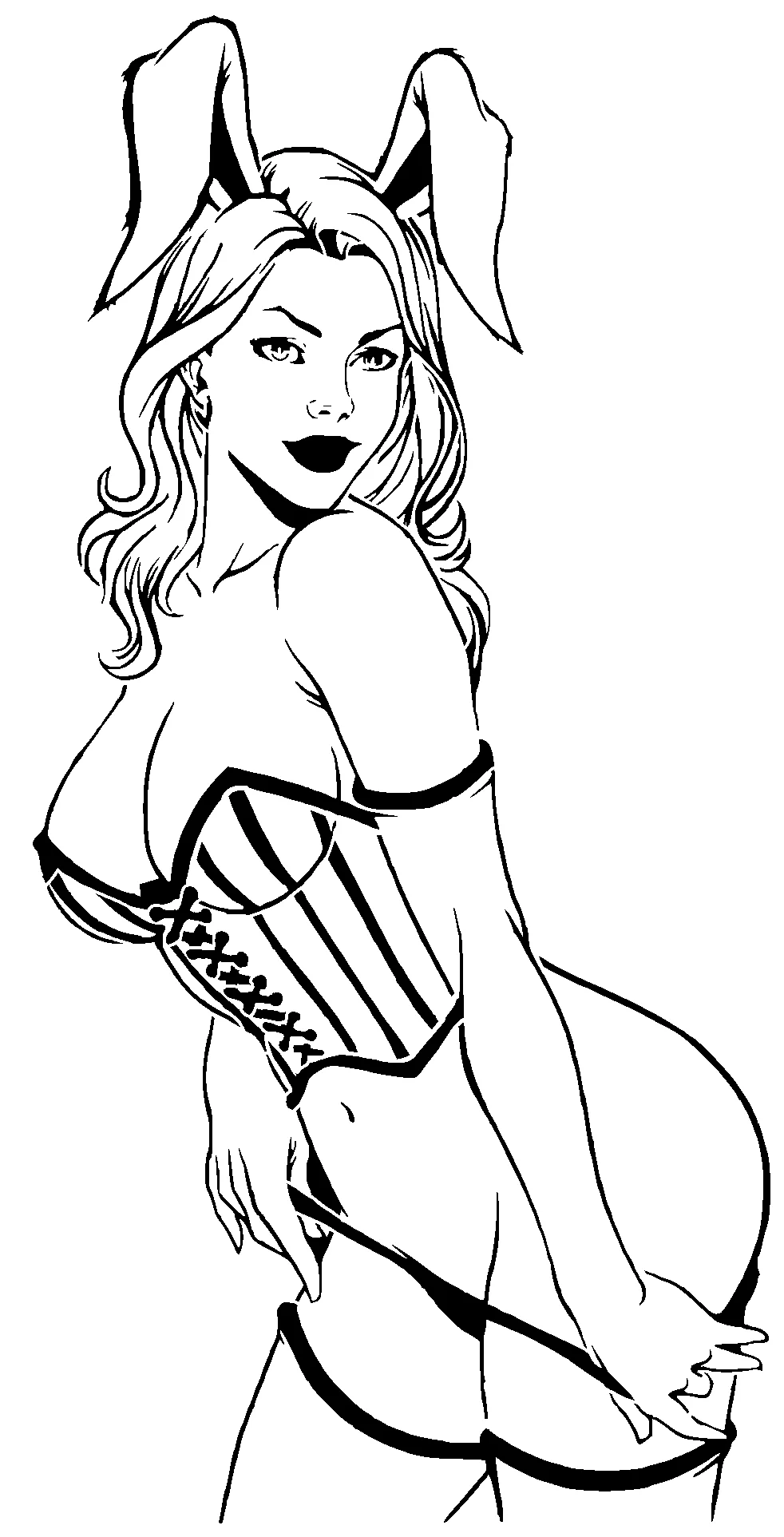 Bunny Girl stencil 3