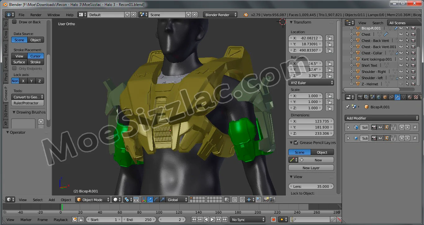 Halo 3 Recon Armor - Shoulder and Chest