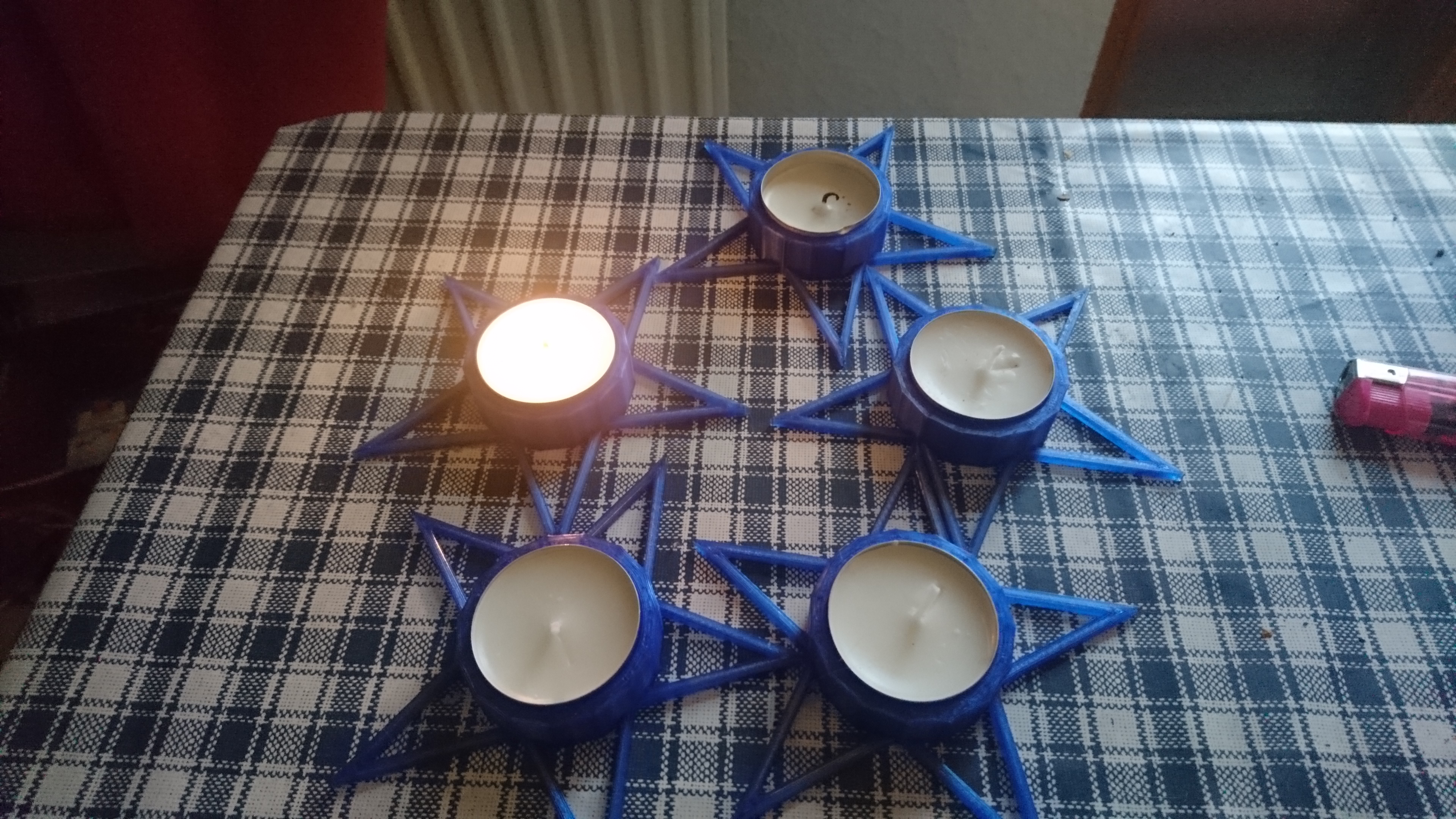 Tealightholder 5 fold star