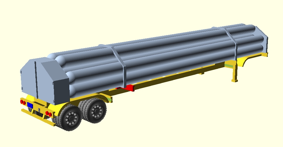 Helium 10-tubes container with trailer HO