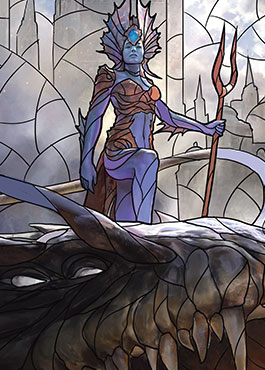 Kiora, Behemoth Beckoner - stained glass - litho