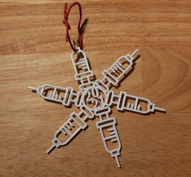 Snowflake Vaccine Christmas Tree Decoration 2021