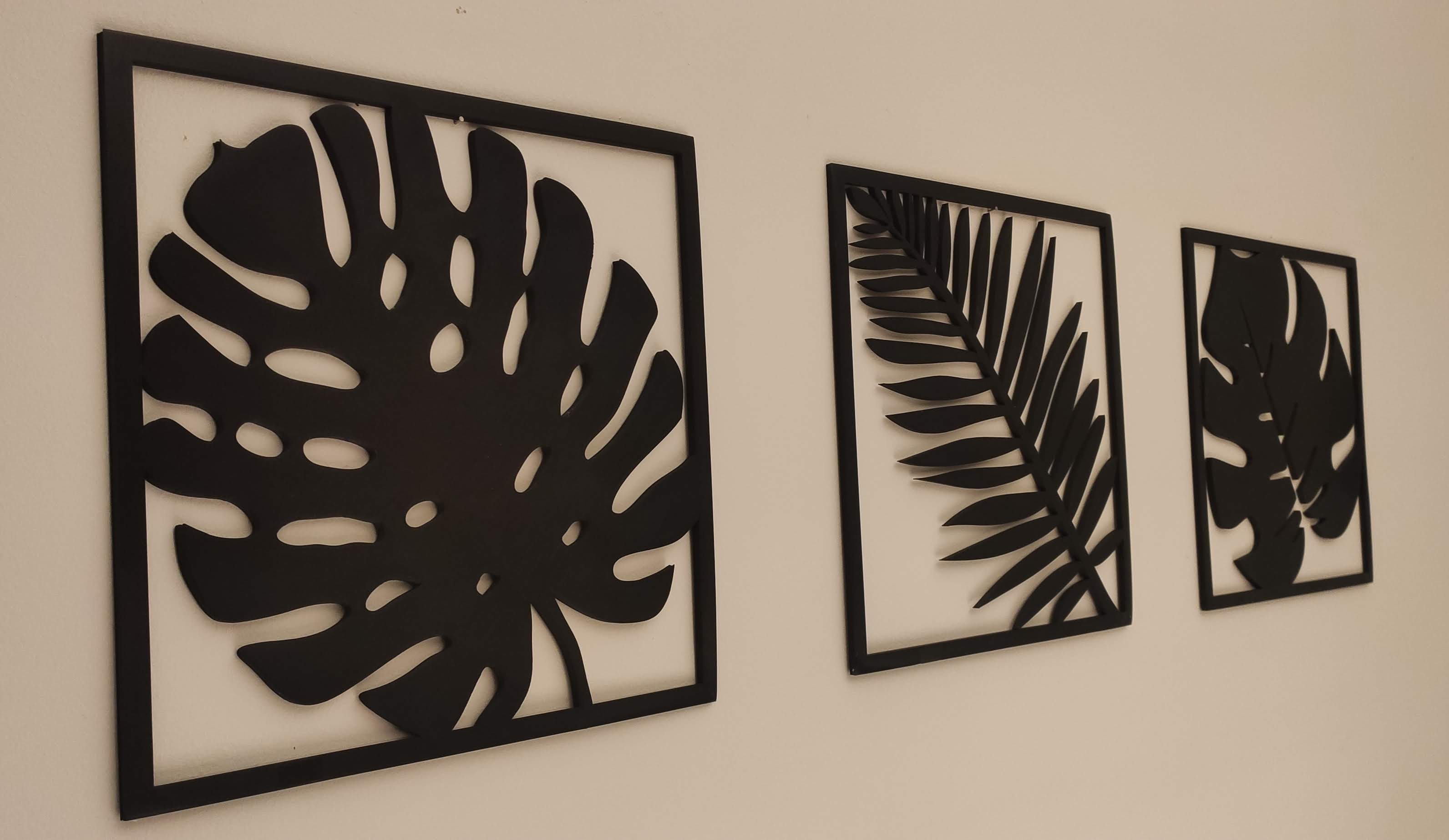 Leaves decorative triptych