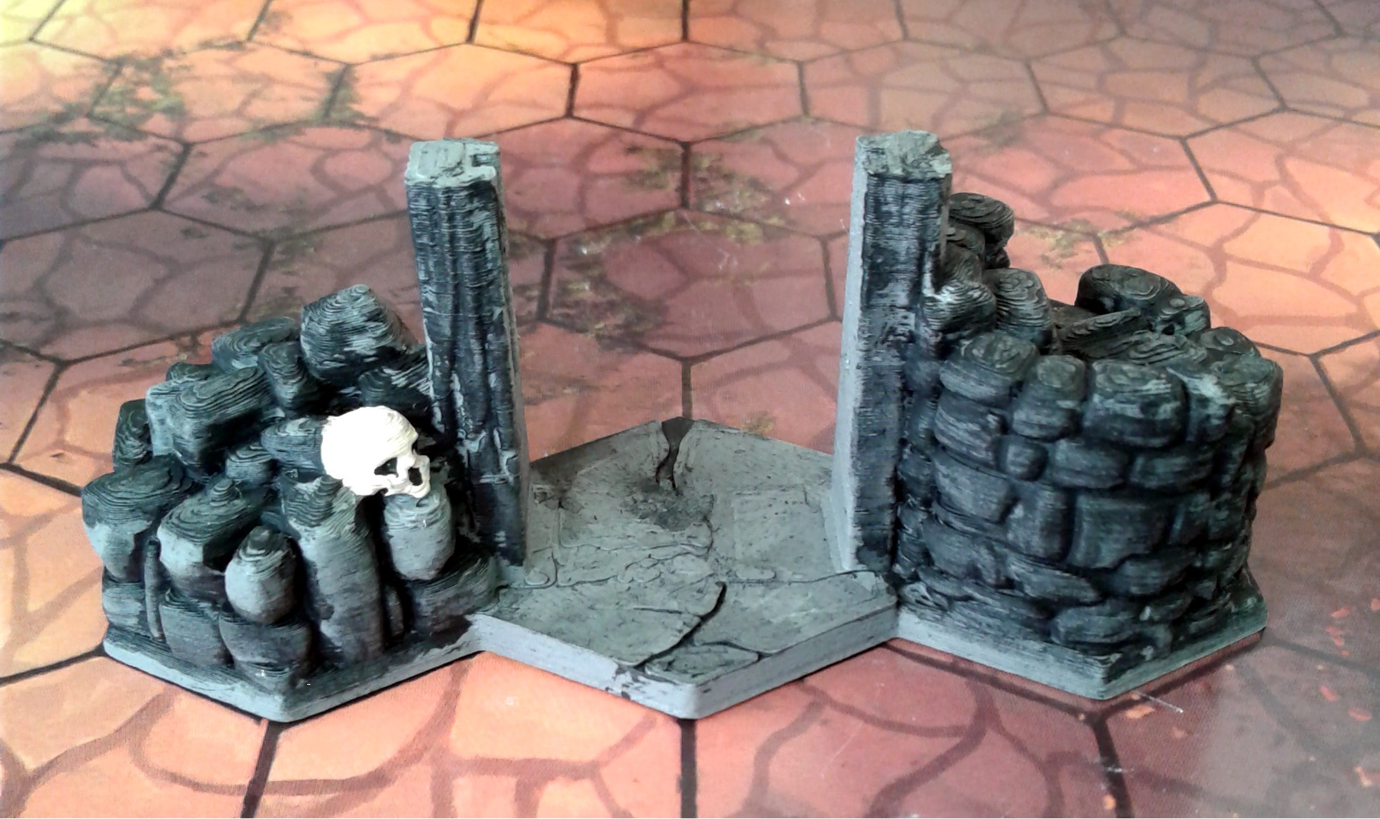 Gloomhaven Walls: Stone Pillar Door Frame (Flat Hex)