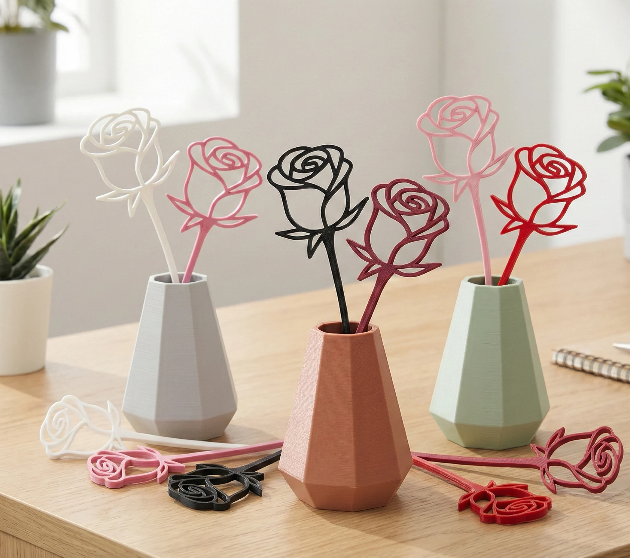 Minimalist Roses - Floral Vase Decor