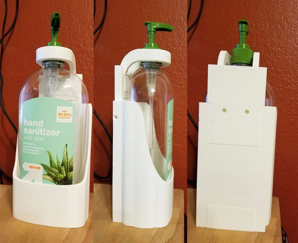 Equate 34oz or Target 32oz Hand Sanitizer holder - Anti-theft Wall Mount Remix - NEW VERSION