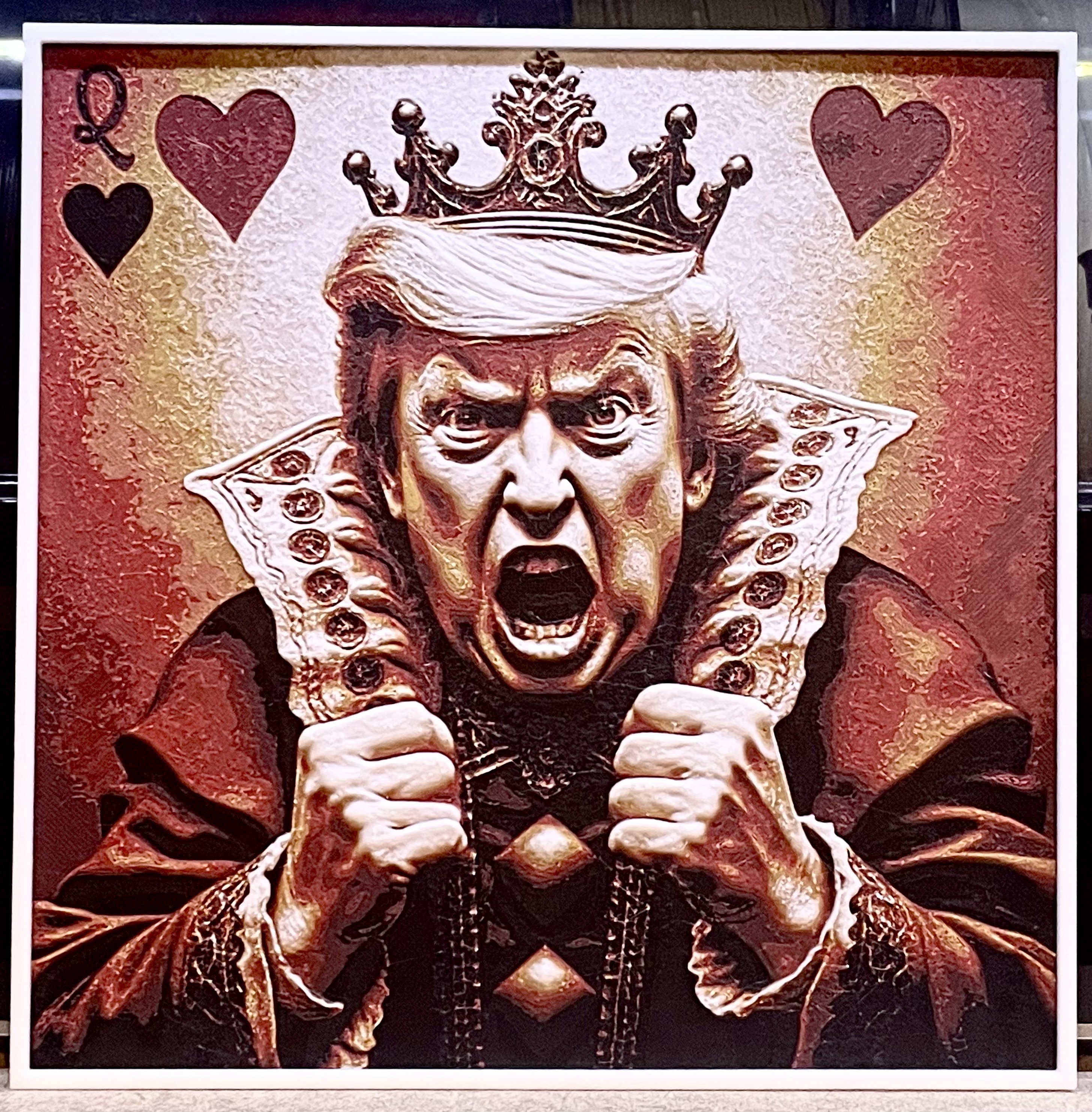Raging Donald Trump as The Queen of Hearts Hueforge
