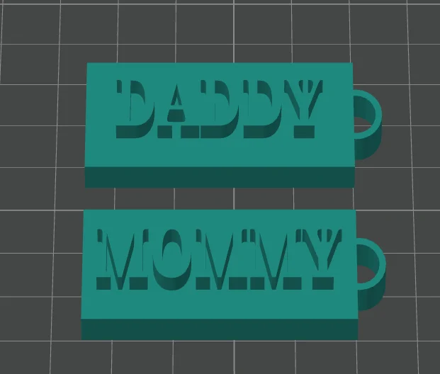 Mommy and Daddy keychains